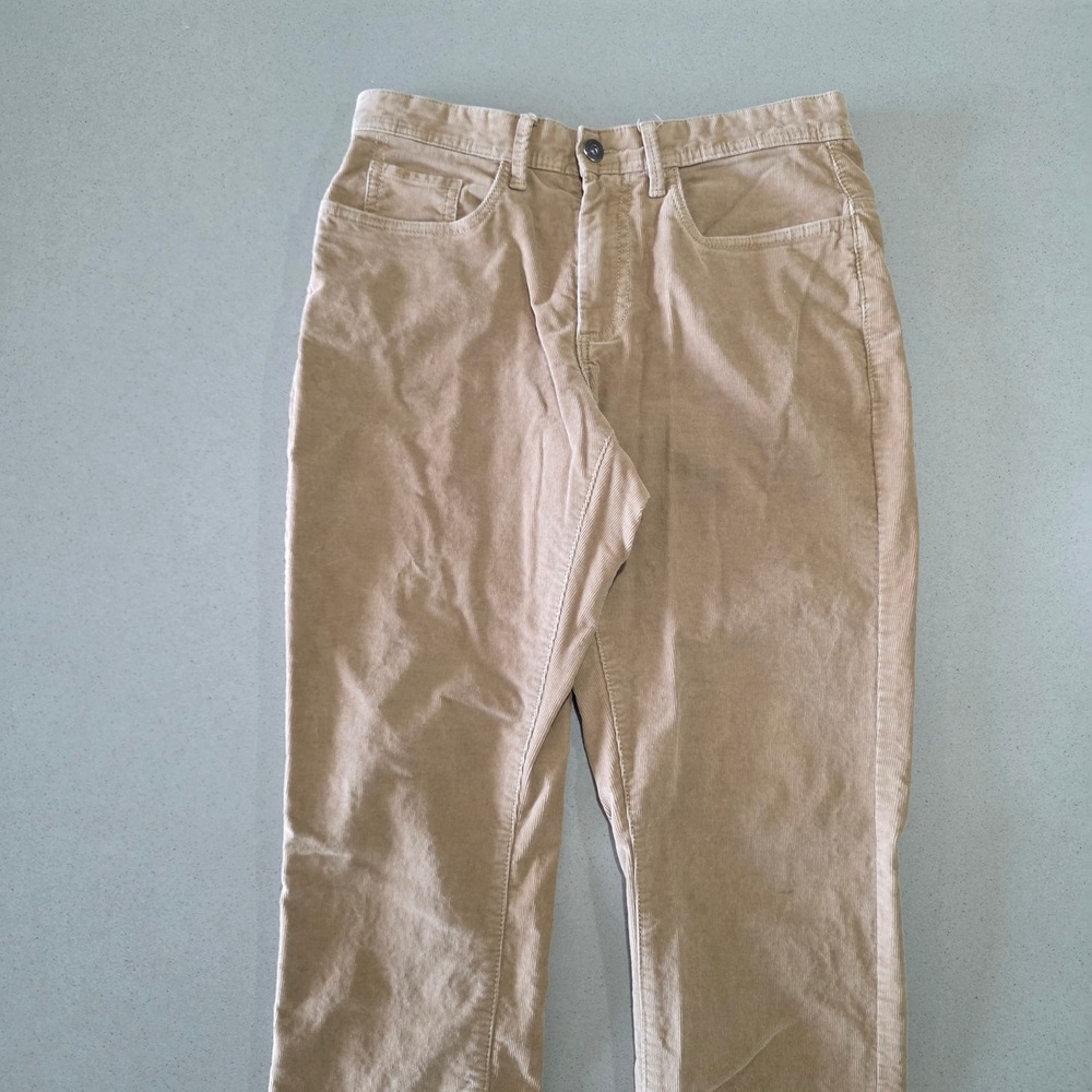 Joseph Abboud Mens 31x30 Corduroy Pants Tan Khaki Straight Leg Stretch F-0279